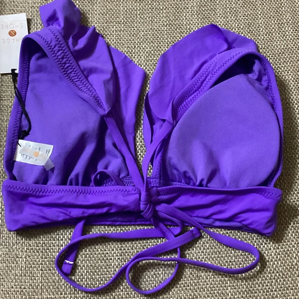Shade & Shore Violet Ruffle Bikini Top - Picture 5 of 5